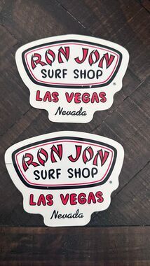 Ron Jon Las Vegas Surf Shop Stickers Red and Black New